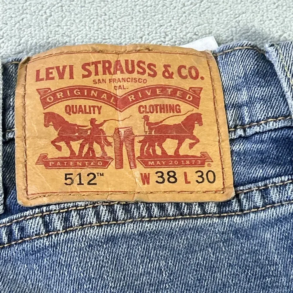 Y2k 2000s Levis 512 Straight Leg Jeans Mens 38x30 Classic Pants